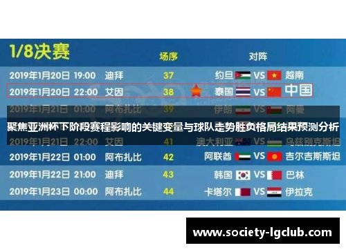 聚焦亚洲杯下阶段赛程影响的关键变量与球队走势胜负格局结果预测分析
